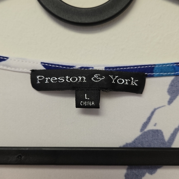 Preston & York Floral Top Blue Peach L - Picture 4 of 6